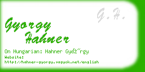 gyorgy hahner business card